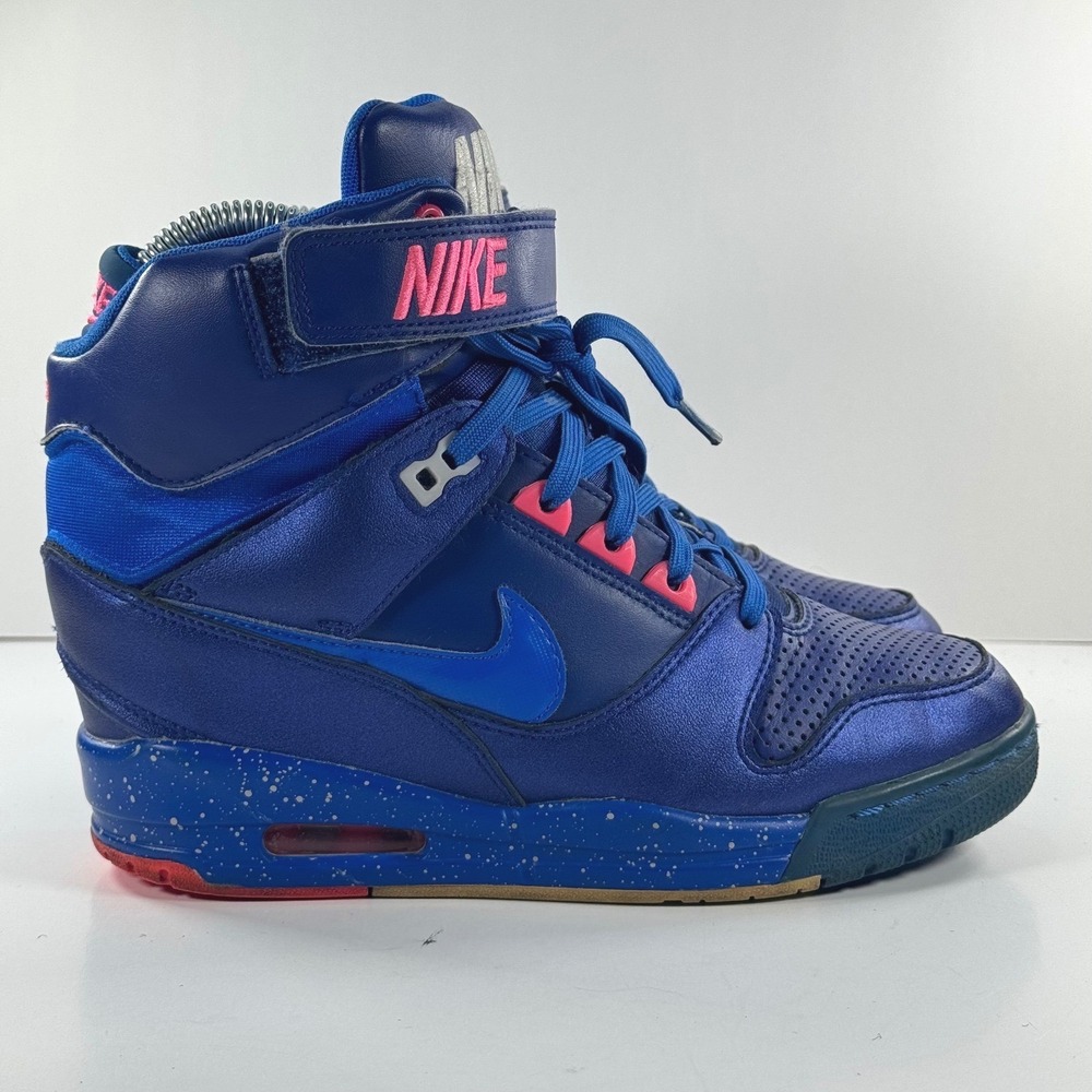 Nike Dunk Sky High Blue Pink Speckled Wedge Sneakers 599410-401 Womens 7.5